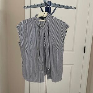 Brooks Brothers Navy and White Striped Top